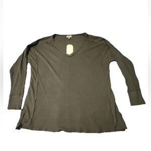 Wonderly Women’s XL True Black Tunic Waffle Knit New W Tags Grunge 90s Casual